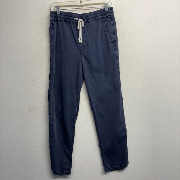 Faherty Essential Drawstring Pant Navy Blue S Pull On Relaxed Cotton Modal Linen - Picture 2 of 8